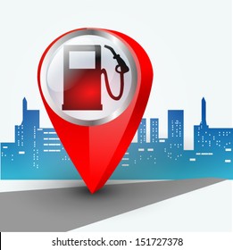 Red fuel icon pin pointer