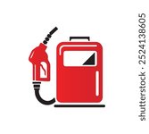 Red Fuel Pump and Gasoline Can Icon Illustration