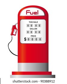 red fuel pump isolated over white background. vector