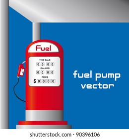 red fuel pump over blue background. vector illustration