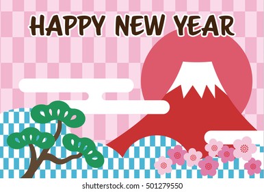 Red Fuji of New Year's card