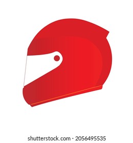 casco rojo con capucha completa. icono de vector