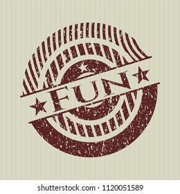 Red Fun distress grunge style stamp