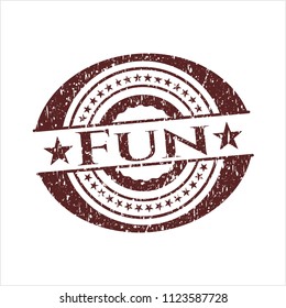 Red Fun rubber grunge stamp