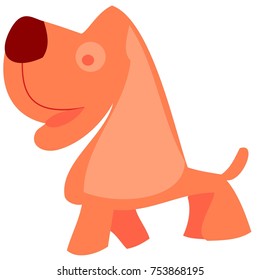 Red funny dog vector illustration