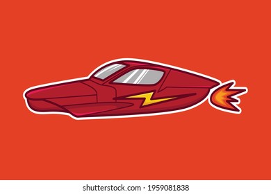 Red future car design vector