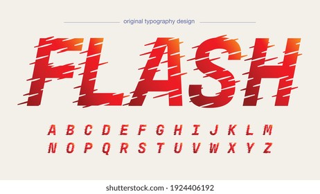 Red Futuristic Italic Flash Speed Sports Artistic Font Typography