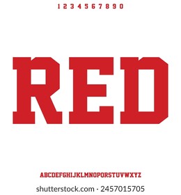 ROJO, futurista moderno alfabeto de Vector tipográfico conjunto