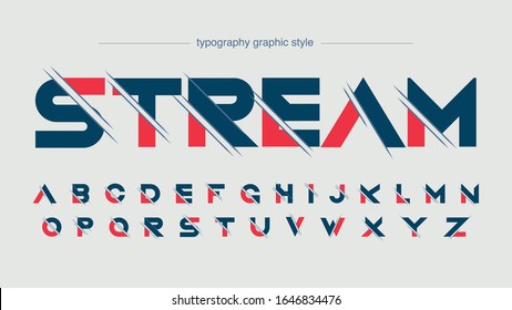 Red Futuristic Sports Sliced Artistic Font Typography Design