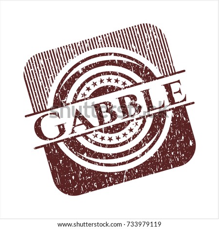 Red Gabble distressed rubber grunge stamp