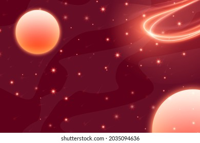 Red galaxy abstract background space with stars cosmic vector illustration. can use for poster, banner, flyer, pamphlet, leaflet, brochure, catalog, web, site, website, presentation, book cover
