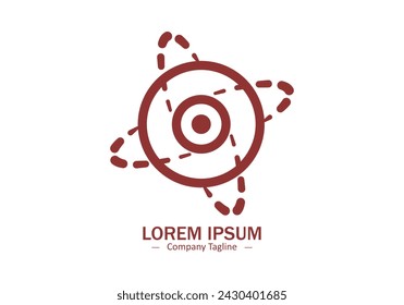 Red Galaxy planet logo icon symbol for astronomy logo design silhouette on white background