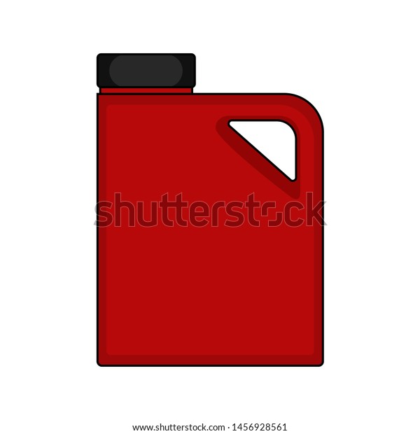 Red gallon\
placed on a white background\
vector