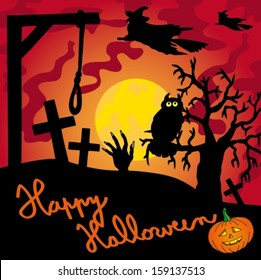 Red gallows theme - vector illustration.