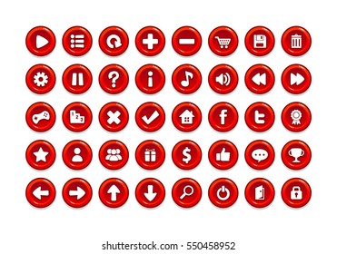 Red Game Button Templates.
Pack of game button templates design.