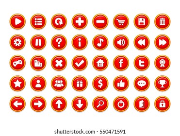 Red Game Button Templates.
Pack of game button templates design.