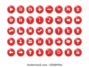 Red Game Button Templates.
Pack of game button templates design.