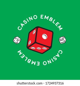 Red game dice. Casino gambling. Icon