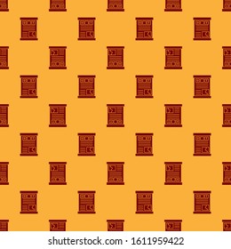 Red Game guide icon isolated seamless pattern on brown background. User manual, instruction, guidebook, handbook.  Vector Illustration