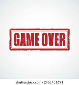 Red Game Over Stamp on White Background - Vector File