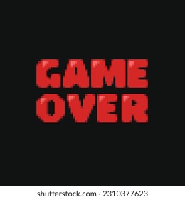 red Game Over text in pixel art style