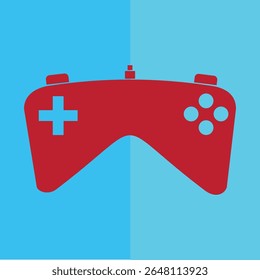 Roter Spielstock Logo auf zweifarbigem Hintergrund