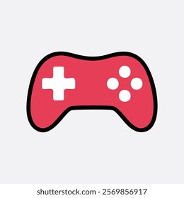 Red Gaming controller icon. vector illustration, Console gaming gamepad icon, play fun game