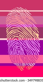 red gamma striped background with color fingertip