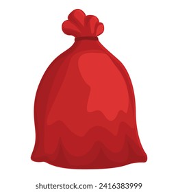 Red garbage bag icon cartoon vector. Earth eco item. Bottle paper general