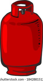 Red gas bottle, illustration, vector on white background