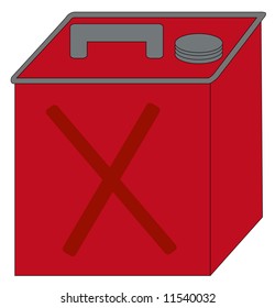 red gas can or container - vector