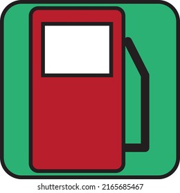 Red gas pump, illustration, vector on a white background.