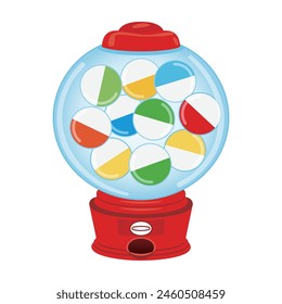 Red gashapon machine, vector illustration