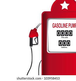 red gasoline pump over white background. vector illustration