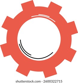 Red Gear Icon Design Simple
