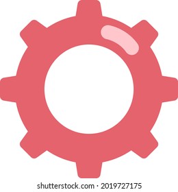 Red gear, illustration, vector on a white background.