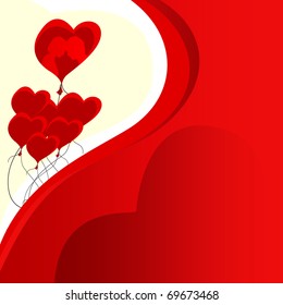 Red gel balloons in the shape of a heart