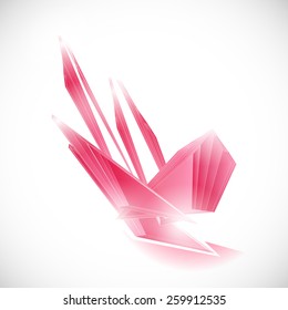 Red gem crystal icon logo template vector 