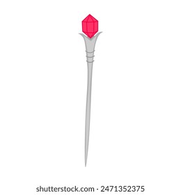 Red Gem Staff isolated on white background