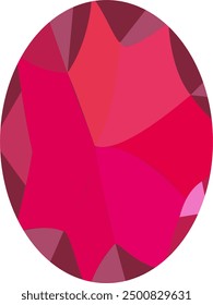 Vector de forma ovalada de piedra preciosa roja