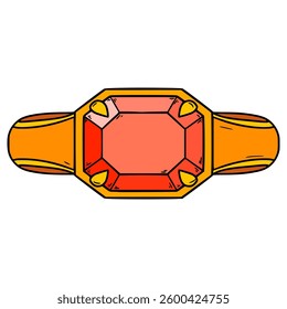 red gemstone ring illustration hand drawn isolated vector