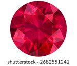 red gemstone vector art, designed to resemble a round brilliant-cut ruby or red diamond. As an icon or centerpiece for websites promoting elegance, passion, or exclusivity. such as Valentine