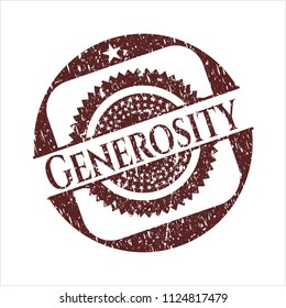 Red Generosity rubber stamp