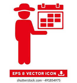Red Gentleman Schedule EPS vector icon. Illustration style is flat iconic symbol on a white background.