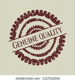 Red Genuine Quality rubber stamp with grunge texture