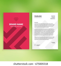 Red and geometric abstract A4 realistic mockup corporate newsletter design