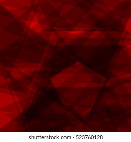 Red geometric abstract background design template, vector illustration