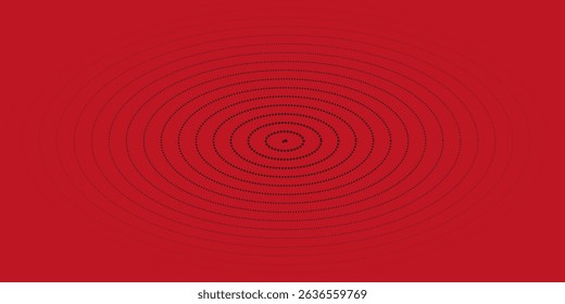 Red geometric abstract background. Futuristic glowing red geometric lines design. Modern gradient rounded lines pattern. Suit for banner, brochure, flyer, cover, presentation, web. Vector illustration