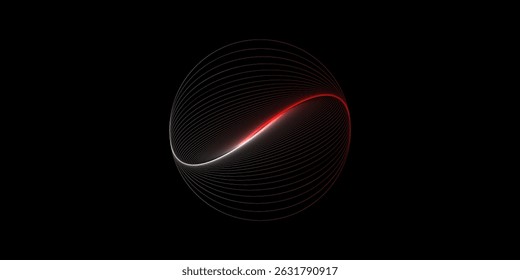 red geometric abstract background overlapping layers on bright space with line effect decoration. Circle style concept modern graphic design element for banner, flyer, card. vector	