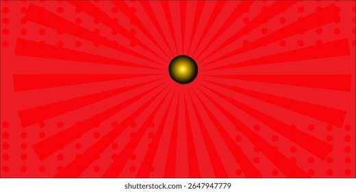 Red Geometric Abstract Background With Radial Design and Dotted Patterns. Red Comic Suitable for templates, sale banners, events, ads, web and pages